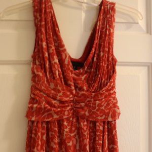 Westinwear Orange and Creme Sleeveless Blouse